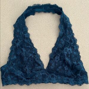 Free People Lace Halter Bralette Teal